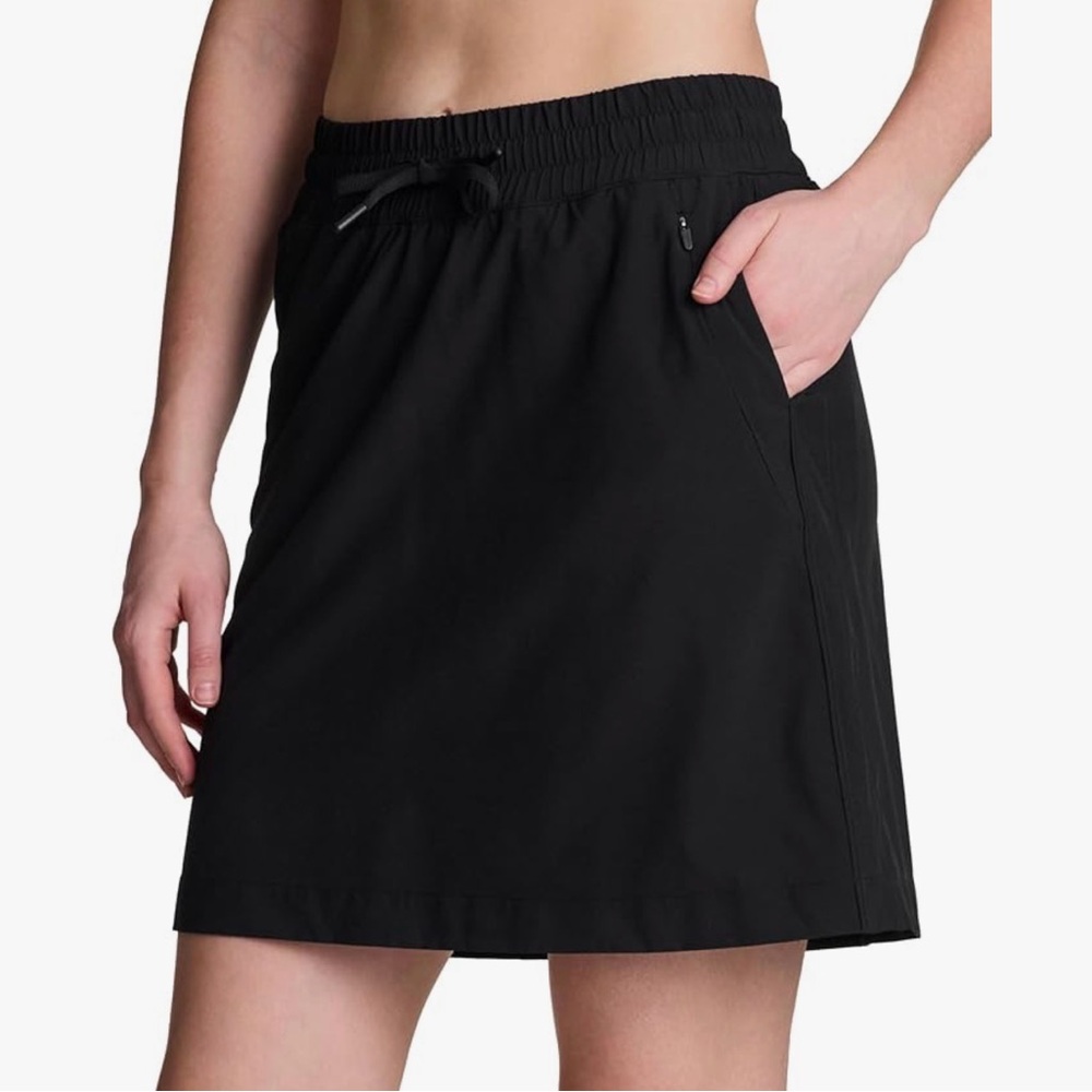 RBX Active Women's Long Length Skort, Quick Drying Golf  with Pockets BLACK
